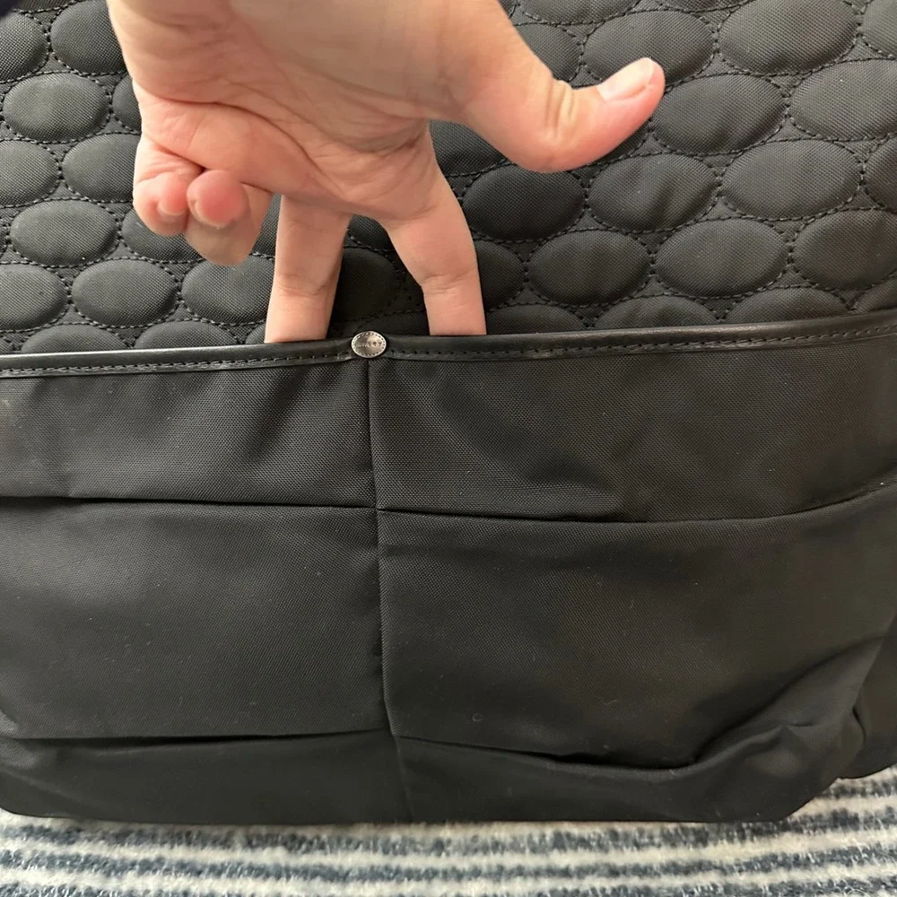 Mosey‎ Life Quilted Black Large Diaper Tote Shoulder Bag Zip Multicompartment